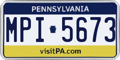 PA license plate MPI5673