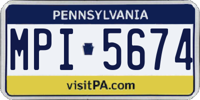 PA license plate MPI5674