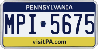 PA license plate MPI5675