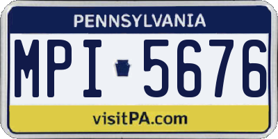 PA license plate MPI5676