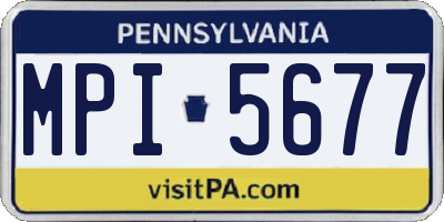 PA license plate MPI5677