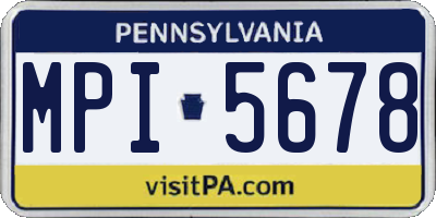 PA license plate MPI5678