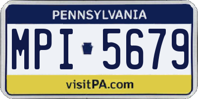 PA license plate MPI5679