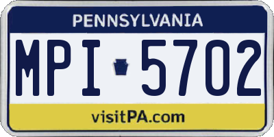 PA license plate MPI5702