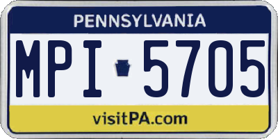 PA license plate MPI5705