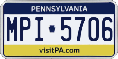 PA license plate MPI5706