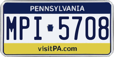 PA license plate MPI5708