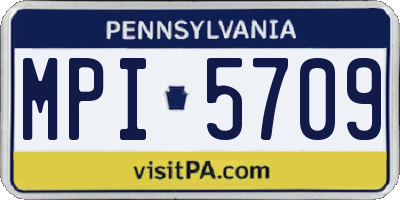 PA license plate MPI5709