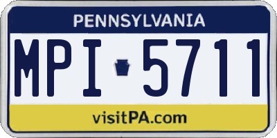 PA license plate MPI5711