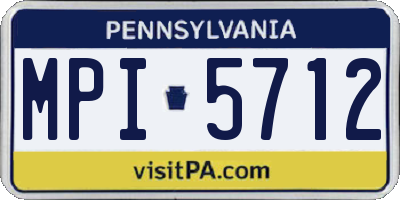 PA license plate MPI5712