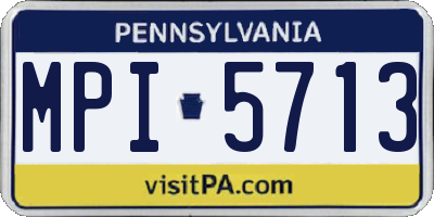 PA license plate MPI5713