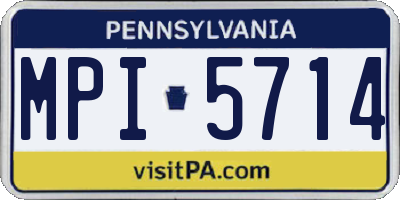 PA license plate MPI5714