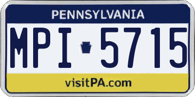 PA license plate MPI5715