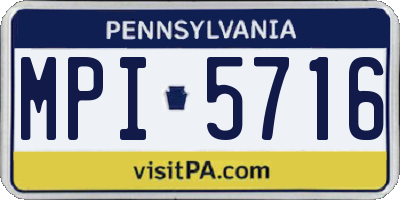 PA license plate MPI5716