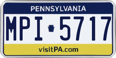 PA license plate MPI5717