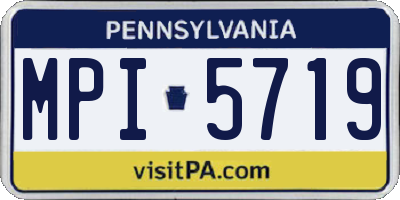 PA license plate MPI5719