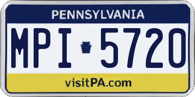 PA license plate MPI5720