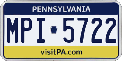 PA license plate MPI5722