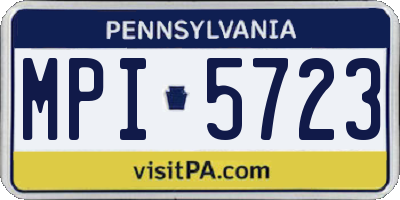 PA license plate MPI5723