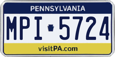 PA license plate MPI5724