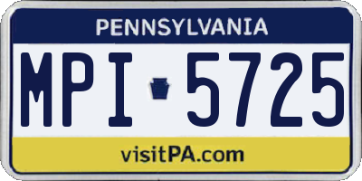 PA license plate MPI5725