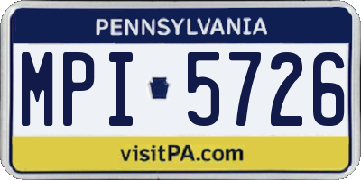 PA license plate MPI5726