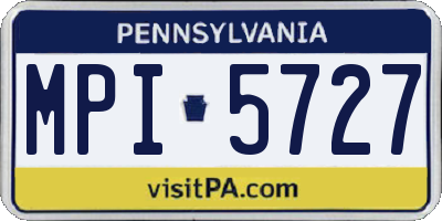 PA license plate MPI5727