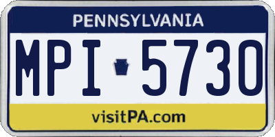 PA license plate MPI5730