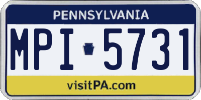 PA license plate MPI5731