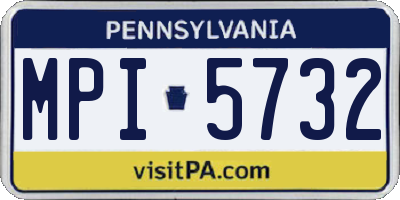 PA license plate MPI5732