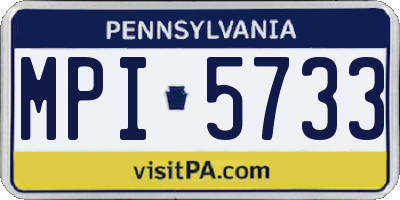 PA license plate MPI5733