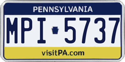 PA license plate MPI5737