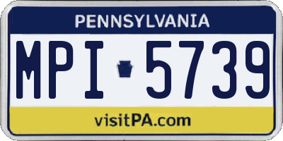 PA license plate MPI5739