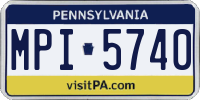 PA license plate MPI5740