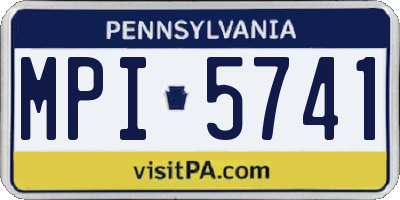 PA license plate MPI5741