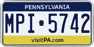 PA license plate MPI5742