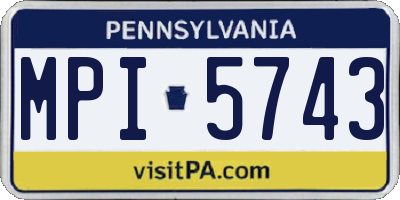 PA license plate MPI5743