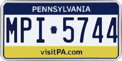 PA license plate MPI5744