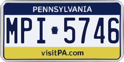 PA license plate MPI5746