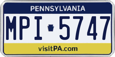 PA license plate MPI5747