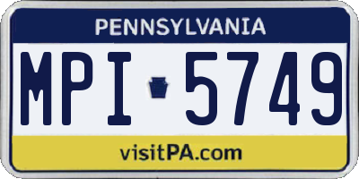 PA license plate MPI5749