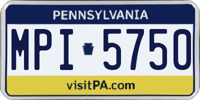PA license plate MPI5750
