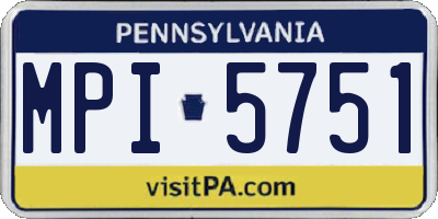 PA license plate MPI5751