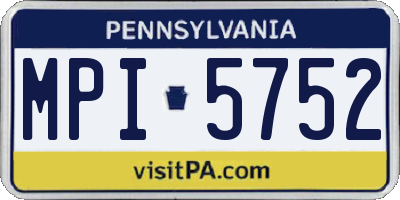 PA license plate MPI5752