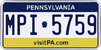 PA license plate MPI5759