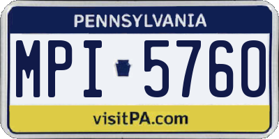 PA license plate MPI5760