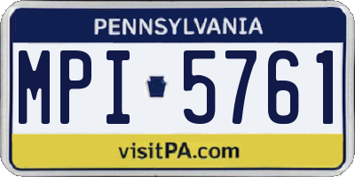 PA license plate MPI5761