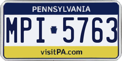 PA license plate MPI5763