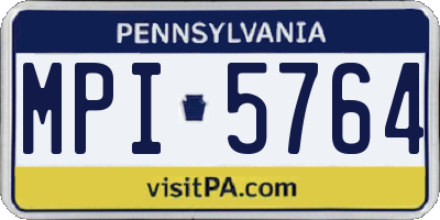 PA license plate MPI5764