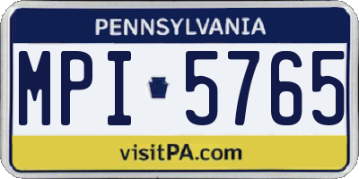 PA license plate MPI5765
